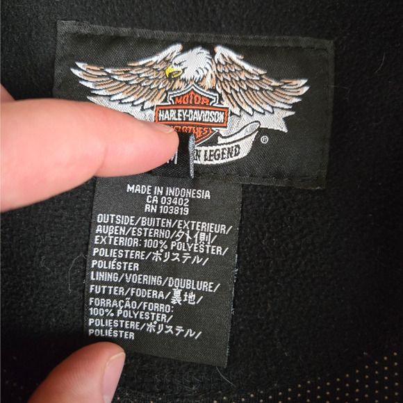 Harley Davidson Black Fleece Retro Harley Patch Full Zip Jacket Size Medium - Picture 8 of 9